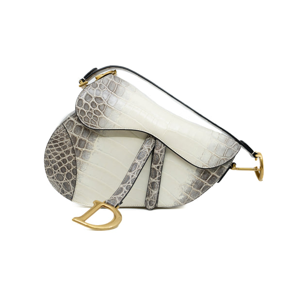 Dior crocodile saddle bag sale