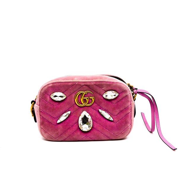 Gucci pink velvet on sale bag