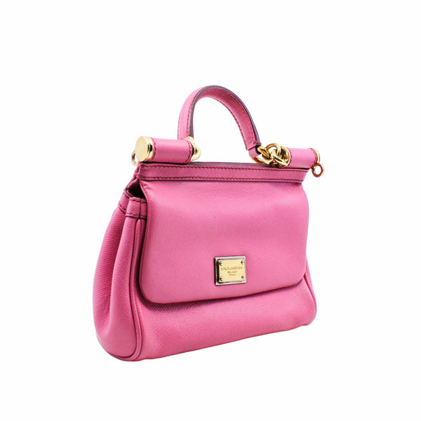 Sicily bag in dauphine Small Pink calfskin GHW