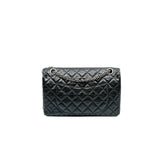 thumbnail 2.55 Reissue Black Aged Calfskin 225 Double Flap Bag Ruthenium Hardware Seri 13 - L'UXE LINK