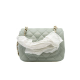 thumbnail Mini Square Flap Bag Lambskin Grey Green Ghw - L'UXE LINK