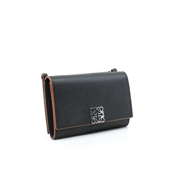 card holder with chain leather black phw - L'UXE LINK