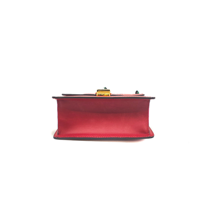 Mini Sylvie In Red Calfskin Leather Chain Bag GHW - L'UXE LINK