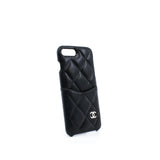 thumbnail Quilted Caviar Leather Black iPhone 8 Plus Coco Tech Case Seri 27 - L'UXE LINK