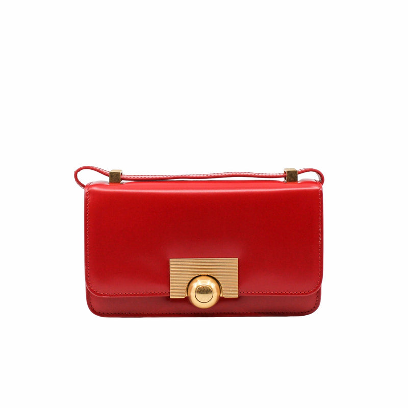 Shoulder Bag Calfskin Leather  red box ghw - L'UXE LINK