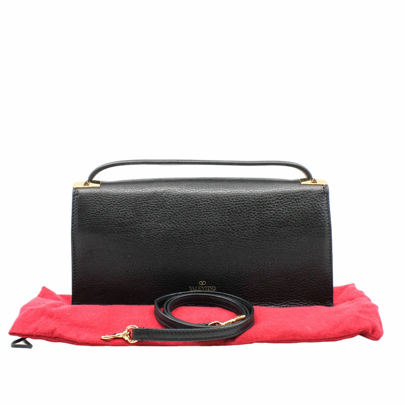 clutch bag leather black ghw - L'UXE LINK