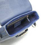 thumbnail D-Fence In Navy Calfskin Saddle Bag GHW With Strap - L'UXE LINK