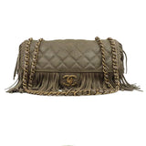 thumbnail Paris-Dallas Lambskin In Brown Fringe Timeless Flap Bag GHW Seri 19