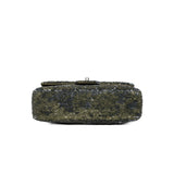 thumbnail Green Sequin Coco Cuba Medium Single Flap Bag Ruthenium Hardware Seri 23 - L'UXE LINK