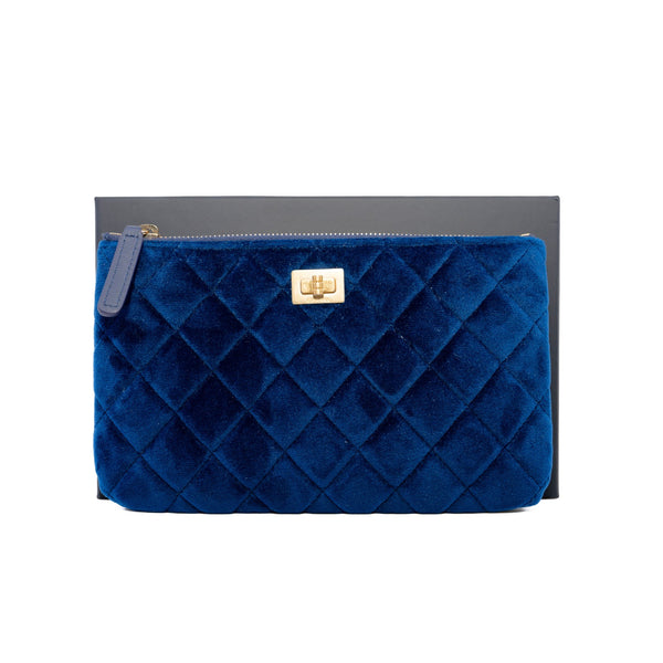 Reissue 2.55 Small O-Case Pouch Velvet Blue Ghw Seri 29 - L'UXE LINK