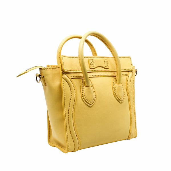 LUGGAGE MINI LEATHER YELLOW GHW - L'UXE LINK