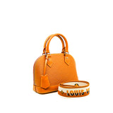 thumbnail Alma BB In Honey Gold Epi Leather Handbag PHW With Jacquard Strap - L'UXE LINK