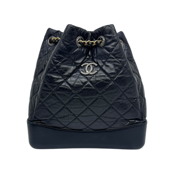 Small Gabrielle Backpack With Chain In Calfskin Black PHW Seri X1P3XXXX