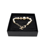 thumbnail Bracelet Faux Pearl With Yellow Gold Ball GHW