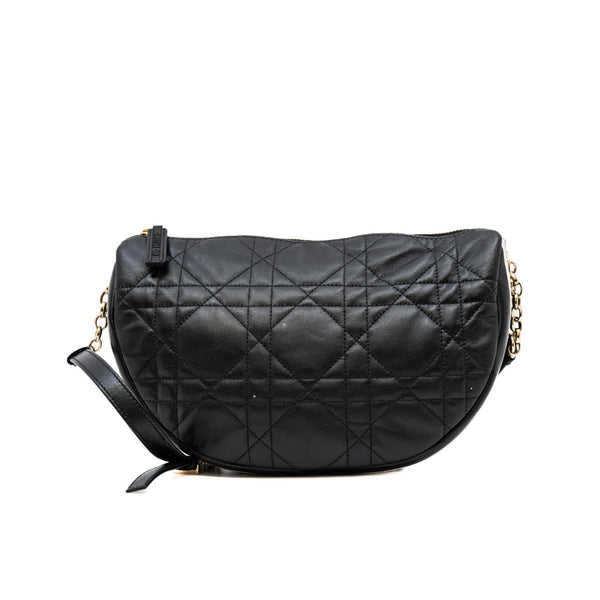 Medium Black Lambskin Cannage Dior Vibe Hobo Bag GHW - L'UXE LINK