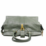 thumbnail Chyc Cabas Tote  Medium green Leather Aged Gold - L'UXE LINK