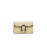 thumbnail Super Mini Dionysus White Leather Crystal Shoulder Bag - L'UXE LINK