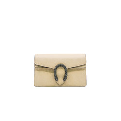 Super Mini Dionysus White Leather Crystal Shoulder Bag - L'UXE LINK