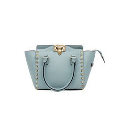 small tote with rockstuds in leather  blue ghw