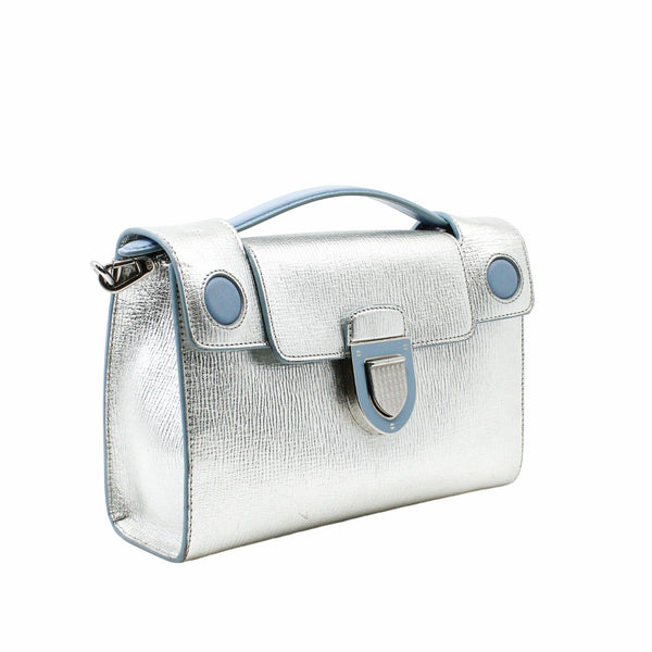 ama clutch leather silver phw