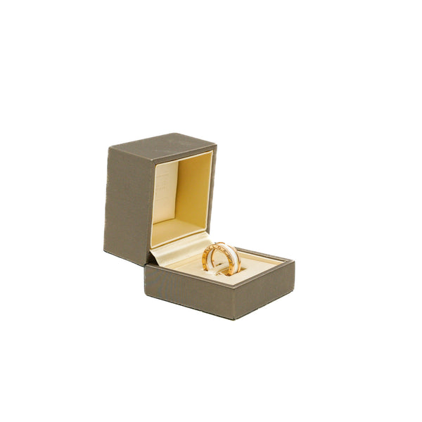 B.zero1 Ring In White Ceramic And 18k Yellow Gold Size 53 - L'UXE LINK