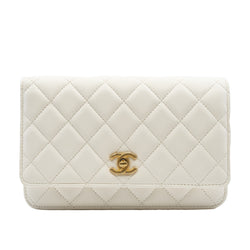 Pearl Crush In White Lambskin Wallet On Chain GHW Seri 30 - L'UXE LINK