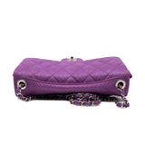 thumbnail Top Handle Classic Flap In Purple Snake Leather PHW