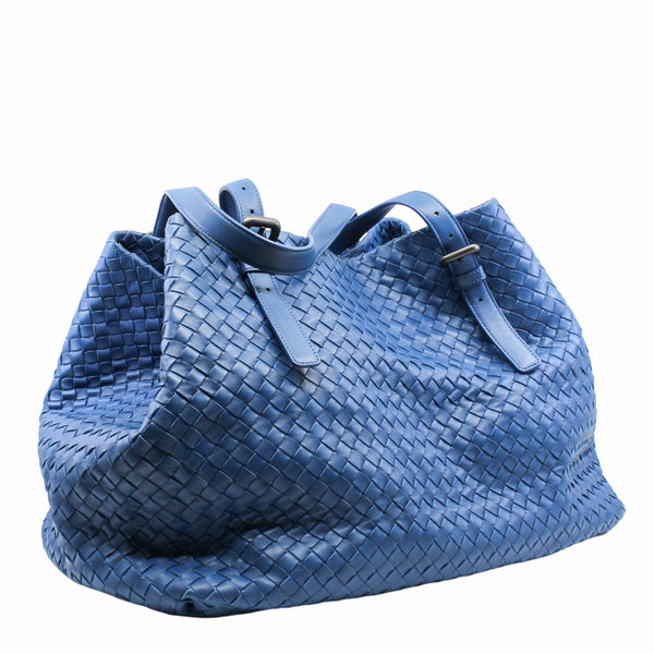 Cesta Tote  Intrecciato Nappa  Large Leather Sky Blue - L'UXE LINK