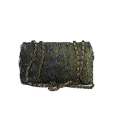 thumbnail Green Sequin Coco Cuba Medium Single Flap Bag Ruthenium Hardware Seri 23 - L'UXE LINK