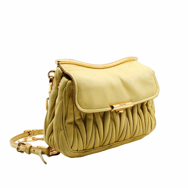 Frame Shoulder Bag   lamb skin yellow ghw