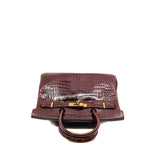 thumbnail Birkin 30 In Porosus Leather 57 Bordeaux GHW C Stamp - L'UXE LINK