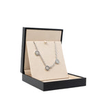 thumbnail Bvlgari 18K White Gold Diamond And Onyx 3 Circle Station Necklace - L'UXE LINK