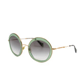 thumbnail Green And Gold SMU 50Q Round Sunglasses - L'UXE LINK