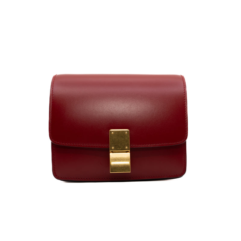 Mini Classic Box Calfskin Red Flap Bag with Strap - L'UXE LINK