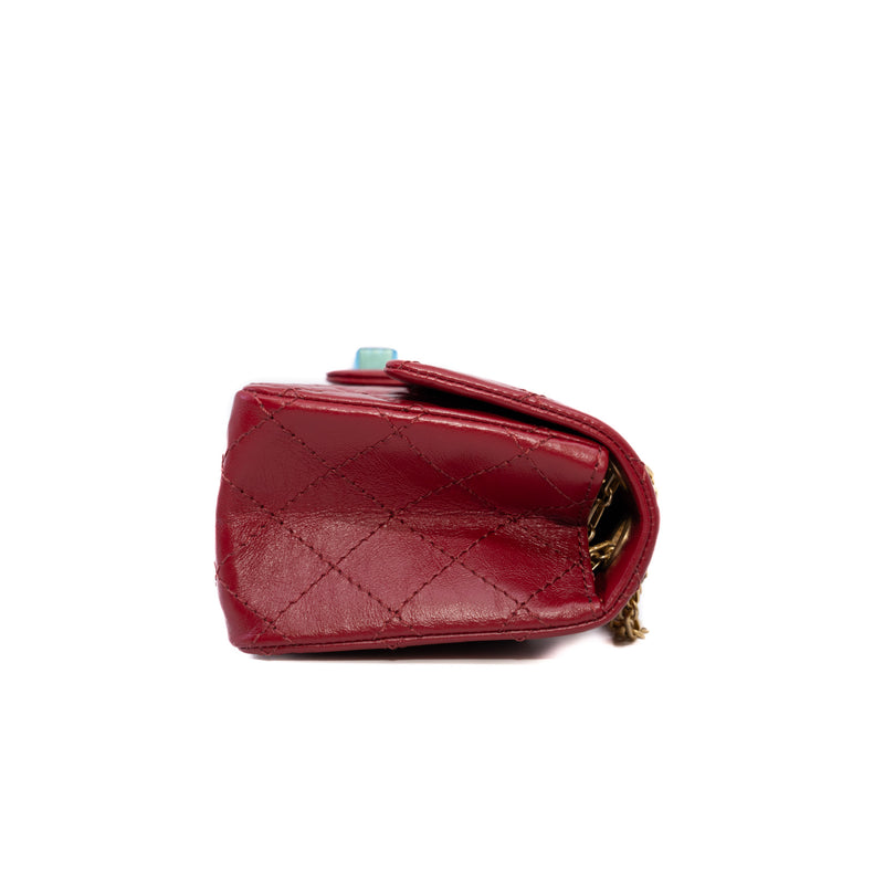 Mini Reissue 2.55 Red Aged Calfskin GHW Seri 30 - L'UXE LINK