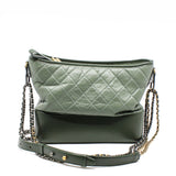 thumbnail Medium Gabrielle In Two Tone Green Quilted Aged Calfskin Leather Hobo Bag Seri 25