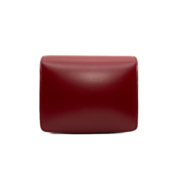 Mini Classic Box Calfskin Red Flap Bag with Strap - L'UXE LINK