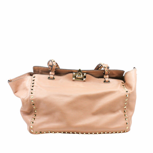 Garavani Rockstud Tote Leather Beige - L'UXE LINK