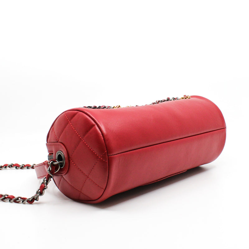 Written In Chain Red Calfskin Bowling Bag Multi Hardware Seri 29