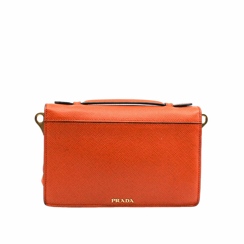 side bag  leather orange - L'UXE LINK