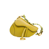 thumbnail Medium Saddle Bag Calfskin In Mustard Yellow GHW - L'UXE LINK