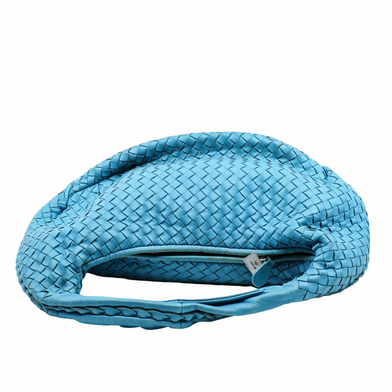 Woven Leather Tote Bag PM Blue - L'UXE LINK