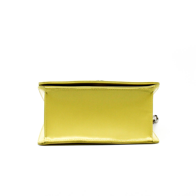 Diorama Club Shoulder Bag In Light Yellow Patent Leather PHW - L'UXE LINK