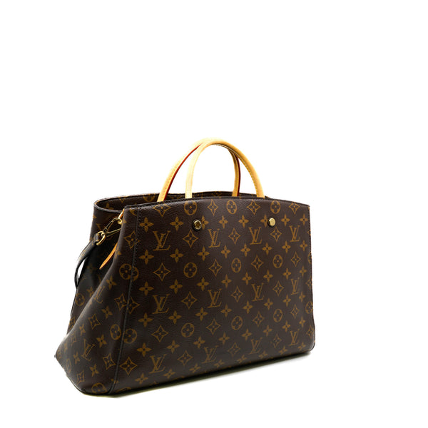 Montaigne GM Monogram Canvas Top Handle Bag GHW With Strap - L'UXE LINK