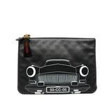 thumbnail Medium Black Lambskin Leather Cuba Car Cosmetic Case PHW Seri 23 - L'UXE LINK