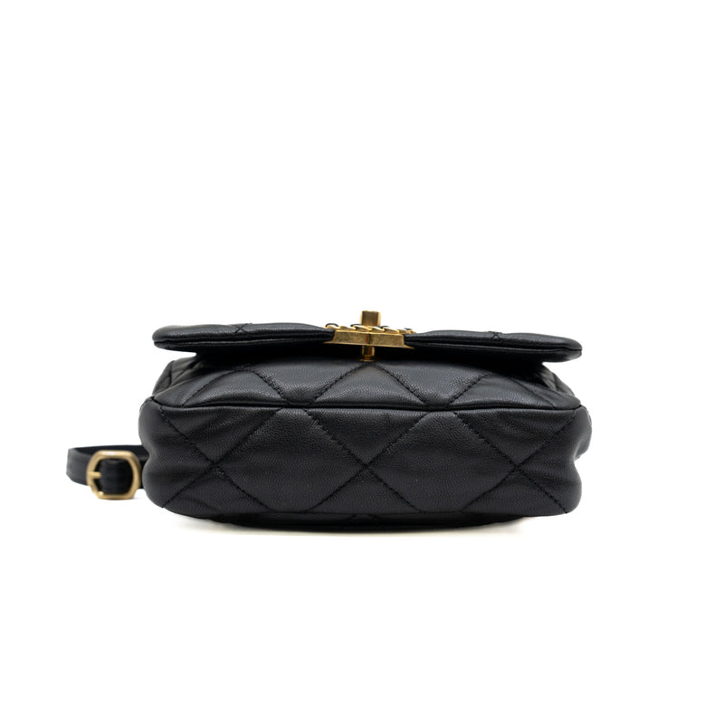 19 Waist Bag In Black Lambskin Multi Hardware - L'UXE LINK