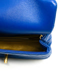 thumbnail Mini Rectangular In Blue Lambskin Quilted Pearl Crush Flap Bag GHW Seri 30 - L'UXE LINK