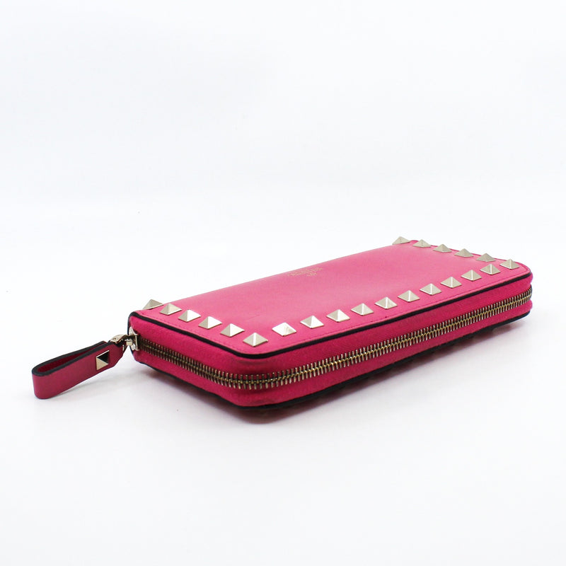 zippy long wallet pink mix gold studs