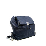 thumbnail Grained Calfskin Navy Stitched Braided Backpack SHW Seri 25 - L'UXE LINK