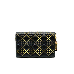 Lady Dior Cannage Studded Leather Wallet On Chain GHW - L'UXE LINK